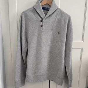NWT Polo by Ralph Lauren Heather Gray Men's Shawl-Collar Sweater